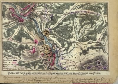 Thumbnail for Kelly's Ford, Battle of > Plan of battles of Kelly's Ford and Rappahannock Station, Virginia : both fought Novr. 7th, 1863.