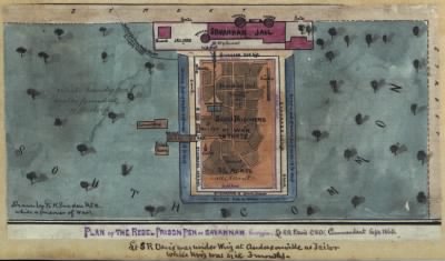 Thumbnail for Savannah > Plan of the Rebel prison pen at Savannah Georgia, Lt. S. R. Davis, C.S.A., Commandant, Sept. 1864.