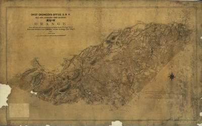 Orange County > Map of Orange. From surveys and reconnaissances by Walter Izard 1st Lt. Engrs. P.A.C.S. made under direction of A.H. Campbell Capt. Engrs. in charge Topl. Depart. 1864.