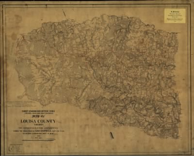 Thumbnail for Louisa County > Map of Louisa County, Virginia. From surveys by B.L. Blackford, Assist. Engr. C.S.A. under the direction of A.H. Campbell, Capt. P.E.C.S.A. in charge Topograph'l. Dept. D.N.V. James O'Connor, Draughtsman. 1863.