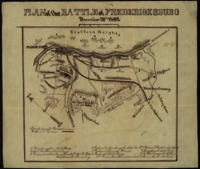 Fredericksburg, Battle of > Plan of the Battle of Fredericksburg, December 13th, 1862.