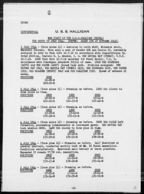 Thumbnail for USS HALLIGAN > War Diary, 7/1-31/44