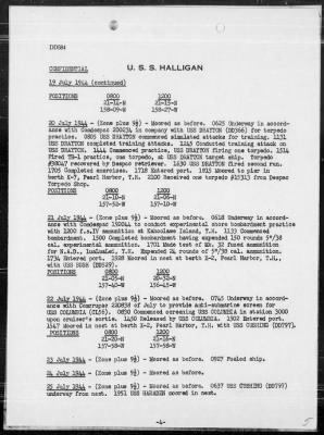 USS HALLIGAN > War Diary, 7/1-31/44