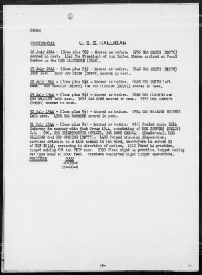 USS HALLIGAN > War Diary, 7/1-31/44