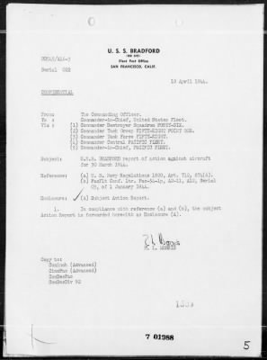 COMTASKFOR 58 > Rep, of AA Act Against Jap Planes on 3/29-30/44 off Palau Islands