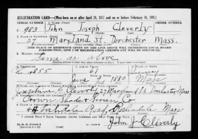 John Joseph > Cleverly, John Joseph (1880)