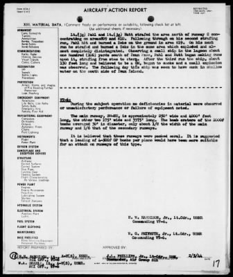 Thumbnail for COMCARAIRGR 6 > ACA Reports, 1/29/44 to 2/1/44, Marshall Islands