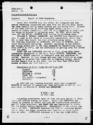 COMTRANSDIV 6 > Rep of Operations, period 7/17-25/44 - Landings on Guam Island, Marianas