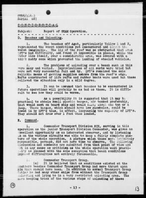 COMTRANSDIV 6 > Rep of Operations, period 7/17-25/44 - Landings on Guam Island, Marianas