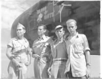 Thumbnail for Omer C. Pennington with his flight crew and their plane (a P-61 Black Widow)