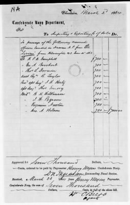 Thumbnail for NA - Complements, rolls, lists of persons serving in or with vessels or stations > C.S.S. Alabama-C.S.S. Neuse