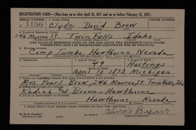 Clyde David > Brew, Clyde David (1893)