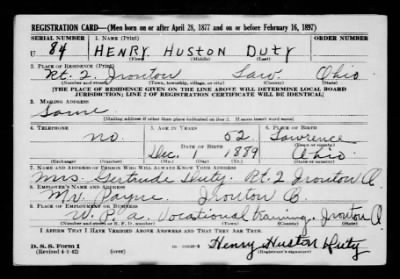 Thumbnail for Henry Huston > Duty, Henry Huston (1889)