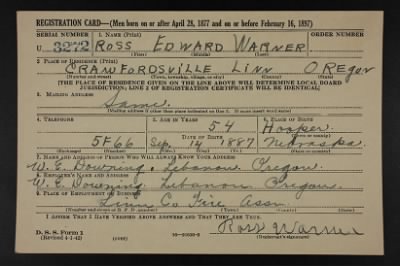 Ross Edward > Warner, Ross Edward (1887)