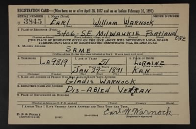 Earl William > Warnock, Earl William (1891)