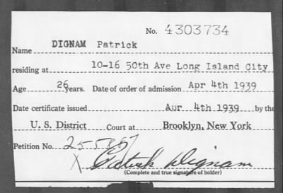 Thumbnail for 1939 > DIGNAM Patrick