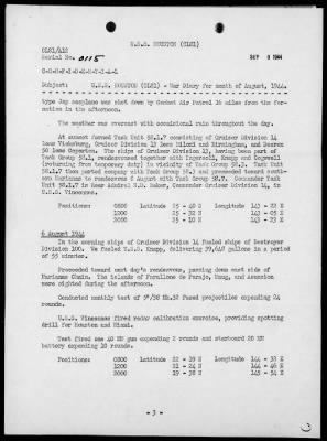 USS HOUSTON > War Diary, 8/1-31/44