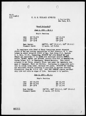 USS TULAGI > War Diary, 6/1/44 to 7/31/44