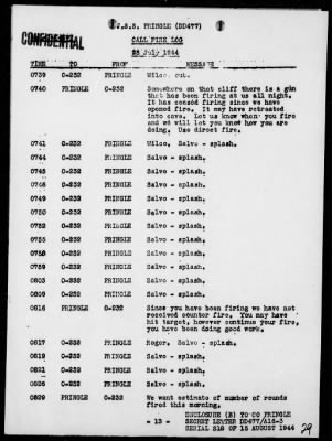 Thumbnail for USS PRINGLE > Rep of Ops, During the Seizure & Occupation of Trinian Is, Marianas, 7/24/44 to 8/12/44