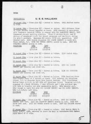 Thumbnail for USS HALLIGAN > War Diary, 8/1-31/44