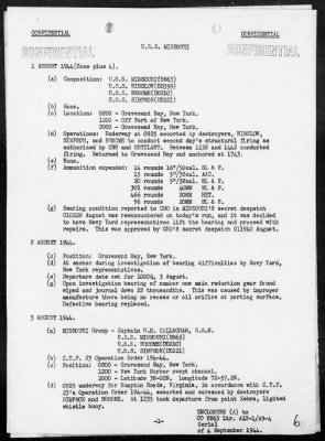 Thumbnail for USS MISSOURI > War Diary, 7/24/44 to 8/31/44