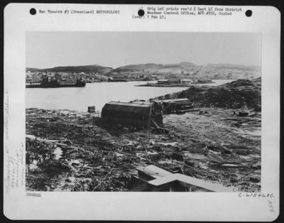 Thumbnail for General > Barracks And Mess Hall Shown From Operating Buildings, Egedesminde, Greenland.