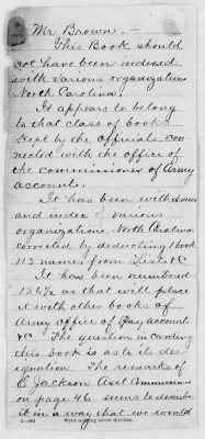 Thumbnail for Miscellaneous Volumes > 136.5 - Ledger of Money Accounts with Officers of the North Carolina Line. 1777-1783