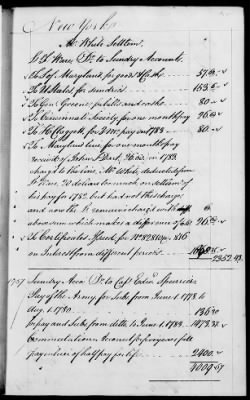 Thumbnail for Miscellaneous Volumes > 142 - Record of Disbursements, Paymaster General's Office, New York. 1788