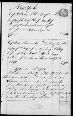 Thumbnail for Miscellaneous Volumes > 142 - Record of Disbursements, Paymaster General's Office, New York. 1788