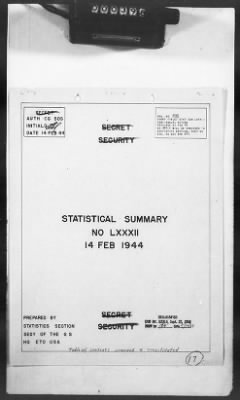 Thumbnail for 2 - Miscellaneous File > 425 - Statistical Summary, SOS, ETO and Progress Report, SGS, ETO, February 1944