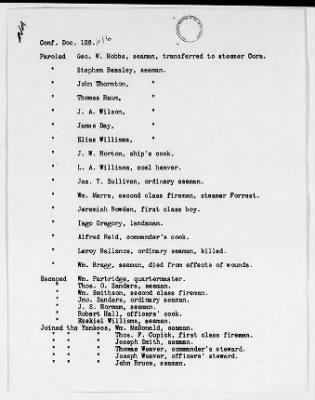 Thumbnail for NA - Complements, rolls, lists of persons serving in or with vessels or stations > C.S.S. New Orleans-Yorktown