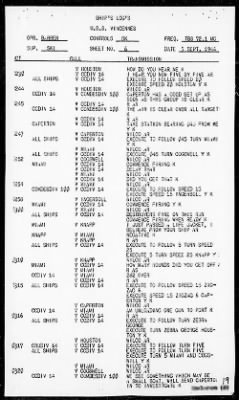 Thumbnail for USS VINCENNES > Rep of the Bombardment of Peleliu & Angaur Is, Palau Is, on 9/7/44