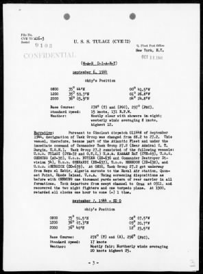 USS TULAGI > War Diary, 9/1-30/44