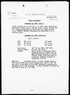 USS TULAGI > War Diary, 9/1-30/44