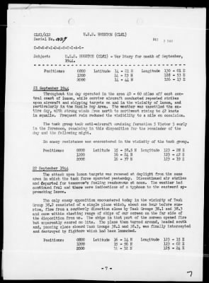 USS HOUSTON > War Diary, 9/1-30/44