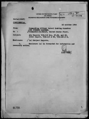 Thumbnail for VPB-102 & VPB-116 > VPB 102 ACA Form Rep #8 & VPB 116 ACA Form Reps Nos 26-29 - Rep of Ops Against Enemy Shipping & Aircraft in the Bonin Is, 10/10-12/44