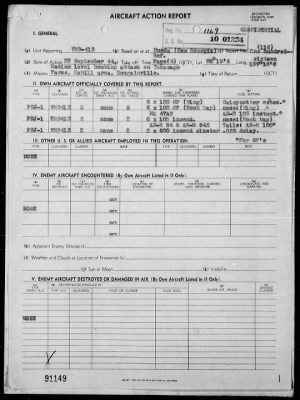 Thumbnail for VMB-413 > ACA Form Rep #116 - Rep of Bombing of Kahili Area, Bougainville, on 9/22/44