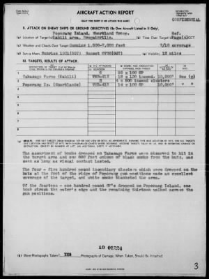 Thumbnail for VMB-413 > ACA Form Rep #116 - Rep of Bombing of Kahili Area, Bougainville, on 9/22/44