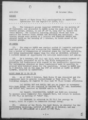 Thumbnail for COM PHIB GR 3 > Rep of Participation in Amphibious Ops the Capture of Leyte Is, Philippines, 9/15/44-10/23/44