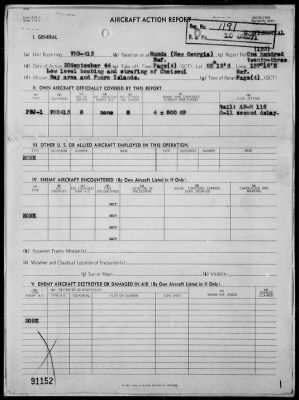 Thumbnail for VMB-413 > ACA Form Rep #123 - Rep of Bombing and Strafing of Choiseul Bay Area & Fauro Is, 9/30/44