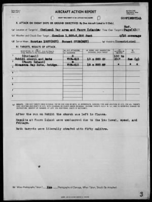 Thumbnail for VMB-413 > ACA Form Rep #123 - Rep of Bombing and Strafing of Choiseul Bay Area & Fauro Is, 9/30/44