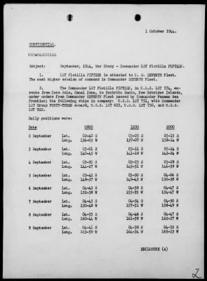 COM LST FLOT 15 > War Diary, 9/1-30/44