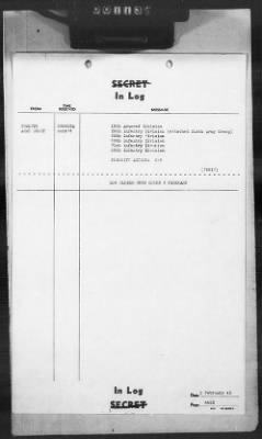 Thumbnail for 2 - Miscellaneous File > 407 - Cables - In Log, ETOUSA (Gen Lee), Feb 1-10, 1945