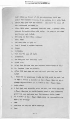 Thumbnail for Interrogations and Reports Pertaining to German Financial Matters > Interrogations Of All Close Friends Of Nazi Big Wigs : Koerner - Limberger