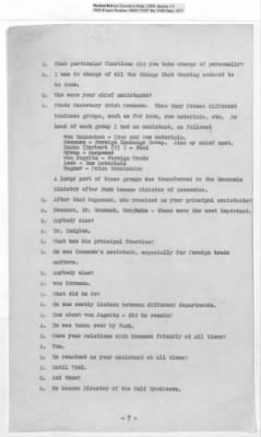 Thumbnail for Interrogations and Reports Pertaining to German Financial Matters > Interrogations Of All Close Friends Of Nazi Big Wigs : Koerner - Limberger