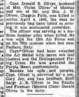 Capt. Don Oliver, 4 April,1945 310th BG,381stBS, KIA