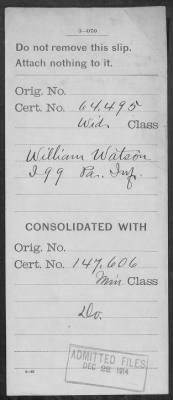 Thumbnail for Company I > Watson, William (WC64495)