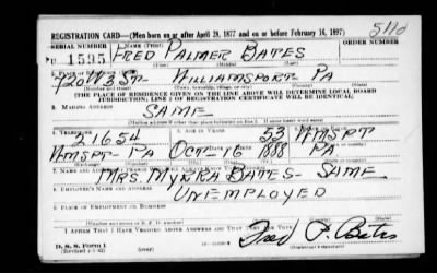 Thumbnail for Fred Palmer > Bates, Fred Palmer (1888)