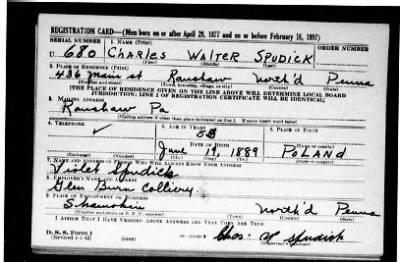 Charles Walter > Spudick, Charles Walter (1889)