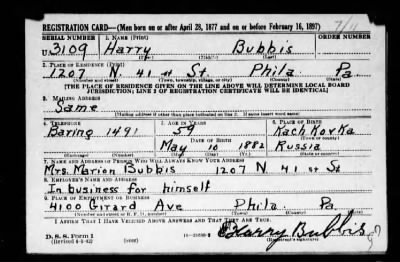 Harry > Bubbis, Harry (1882)